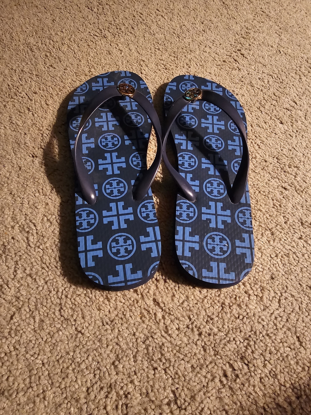 auth new tory burch logo flip flops 9m womens